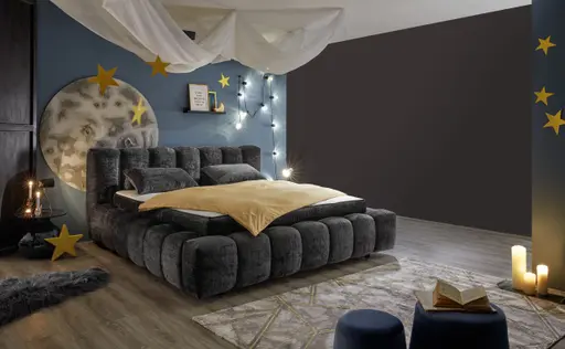 Polstergestell- Liegefläche ca. 180x200 cm, Stoff, Schwarz