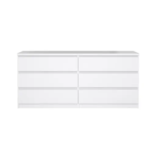 Kommode - B ca. 154 cm, Weiß Hochglanz