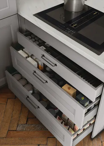 U-Küche 55.240 7 525, Achatgrau satin