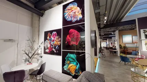 Glasbild - LB ca. 100x100 cm, Mehrfarbig, Schwarz