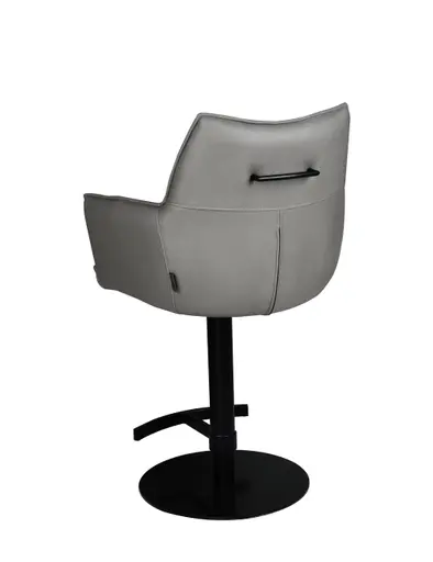Barhocker MAKANA - drehbar, höhenverstellbar, Stoff, Hellgrau