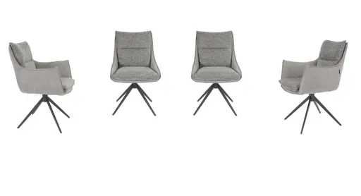 Stuhl MANDY - drehbar, Stoff, Graubeige