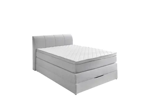 Boxspringbett- Liegefläche ca. 140x200 cm, Stoff, Silber