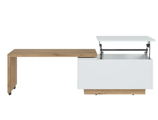 Couchtisch - LB ca. 95x54 cm, Alpinweiß, Coast Evoke Eiche Nachbildung