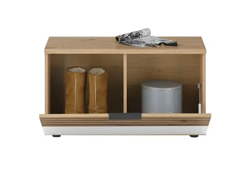 Schuhbank - B ca. 85 cm, Artisan Eiche Nachbildung, Weiß