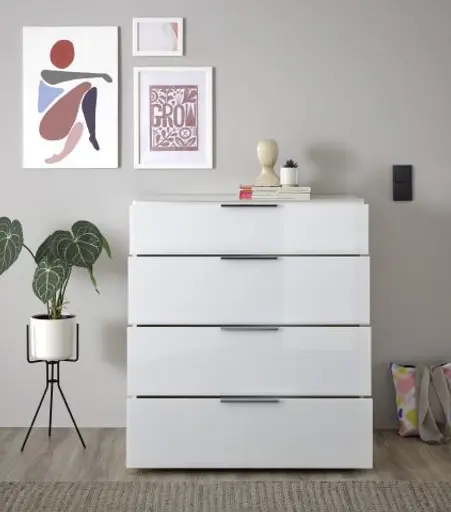 Kommode - B ca. 90 cm, Weiß