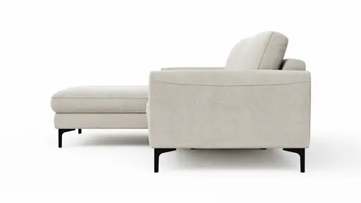 Ecksofa Oviedo - Longchair links mit 1,5-Sitzer, Stoff, Natur