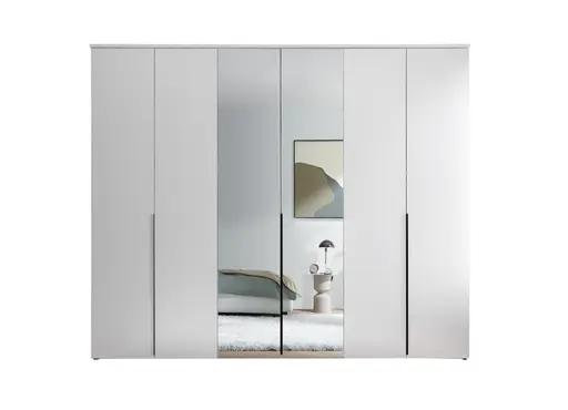 Drehtürenschrank- B ca. 270 cm, Weiß, Spiegel