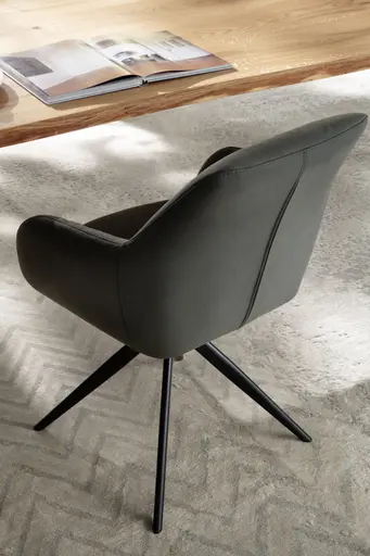 Armlehnstuhl Noli - drehbar, Leder, Avokado