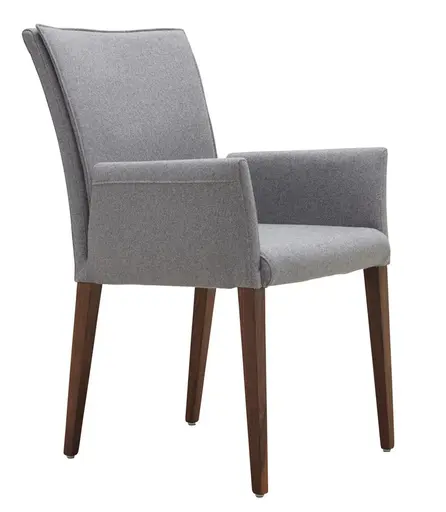 Armlehnstuhl Floriana - Stoff, Hellgrau