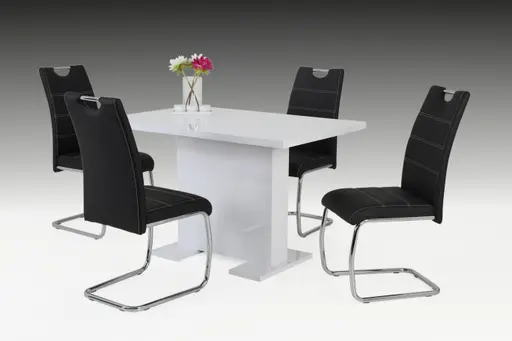 Freischwinger - Kunstleder, Schwarz