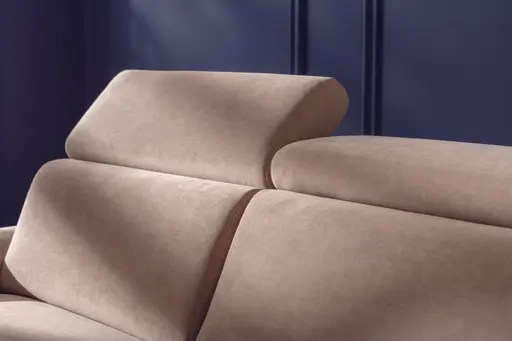 Sofa Lakeville 3 - inkl. Schlaffunktion und Kopfstütze verstellbar, Stoff, Haselnuss