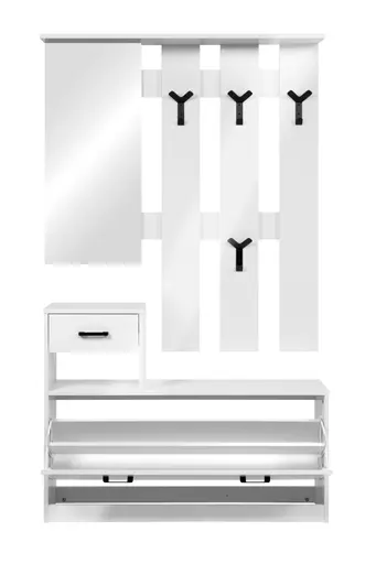 Kleingarderobe- B ca. 100 cm, Weiß, Hochglanz