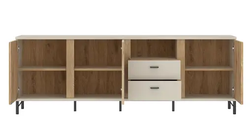 TV-Board - B ca. 200 cm, Kaschmir, Cremona Eiche Nachbildung