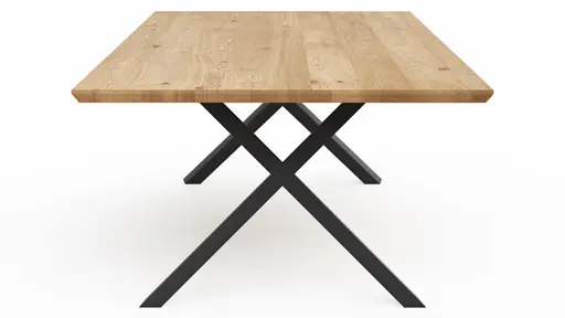 Esstisch Flore - LB ca. 240x120 cm, Wildeiche massiv, natur geölt