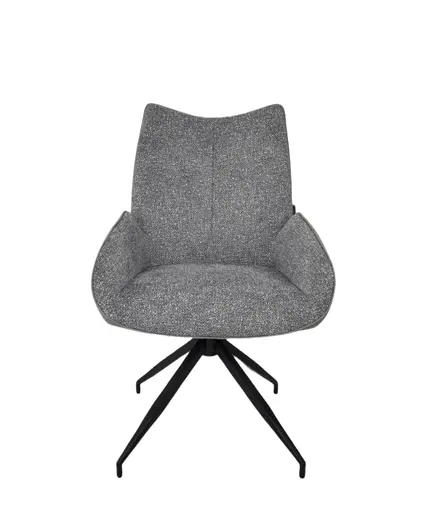 Stuhl MAUREEN - drehbar, Stoff, Grau