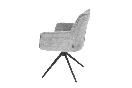 Armlehnstuhl MAIKE - drehbar, Stoff, Hellgrau