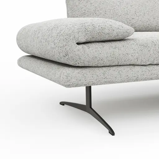 Ecksofa Lucero 2.0 - 2-Sitzer mit Longchair rechts inkl. Rückenlehne verstellbar, Stoff, Offwhite
