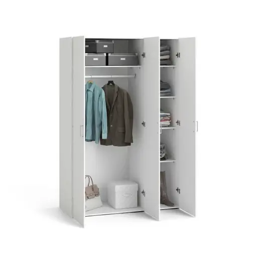 Drehtürenschrank- B ca. 116 cm, Weiß