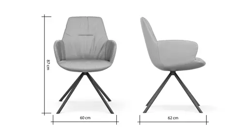 Armlehnstuhl Pegara - Leder, Dunkelbraun