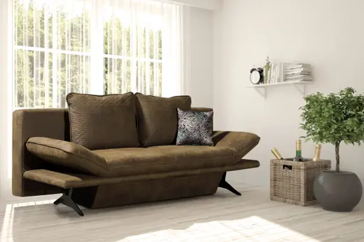 Querschläfer - Schlaffunktion mit Bettkasten, Stoff, Grün