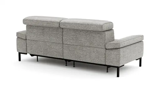 Sofa Hudson - 3-Sitzer inkl. Relaxfunktion (motorisch) und Kopfteil/Armlehnen verstellbar, Stoff, Hellgrau