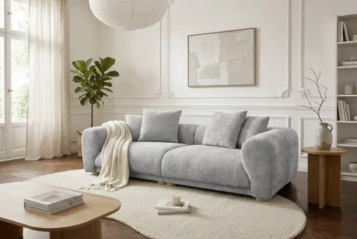 Megasofa - 2-Sitzer, Stoff, Creme
