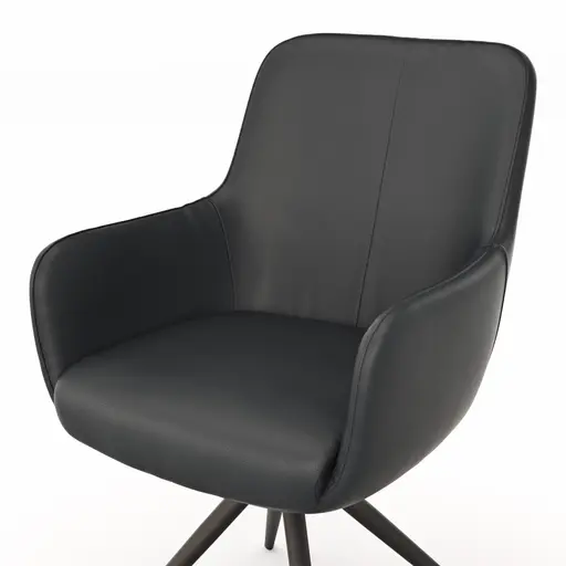 Armlehnstuhl Mis - Leder, Schwarz, Gestell, Schwarz