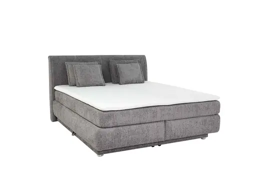 Boxspringbett JILLIAN MIX- Liegefläche ca. 180x200 cm, Stoff Mittelgrau