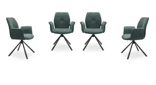 Armlehnstuhl MANOA - drehbar, Stoff, Petrol