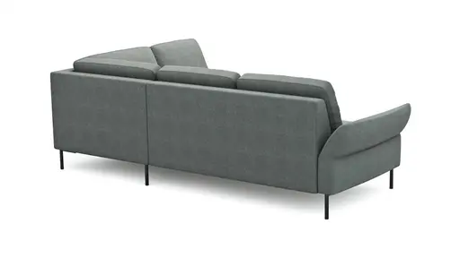 Ecksofa Rockport A - 2,5-Sitzer mit Ecke rechts inkl. Armlehne klappbar, Stoff, Eisblau