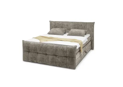 Boxspringbett- Liegefläche ca. 180x200 cm, Stoff, Taupe