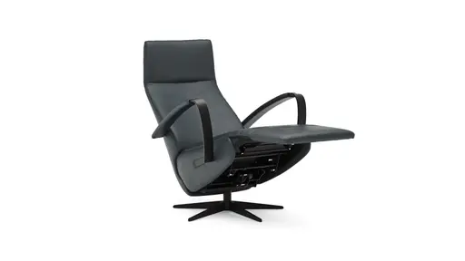 Relaxsessel Girona - Relaxfunktion (motorisch), Leder, Graphit