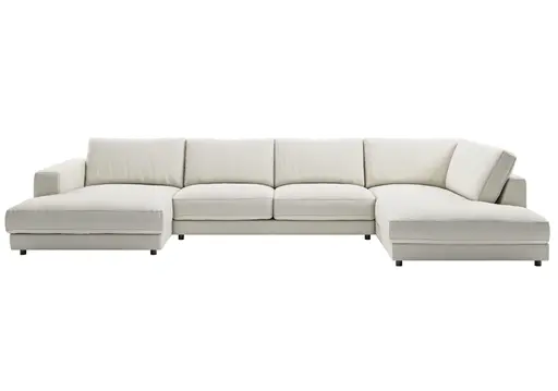 Wohnlandschaft - Longchair links mit 3-Sitzer und Ecke rechts