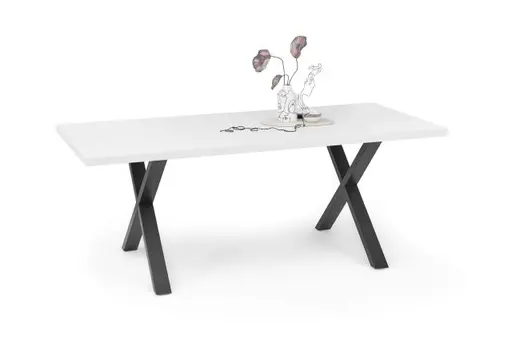 Esstisch - LB ca. 200x100 cm, Weiß, Schwarz