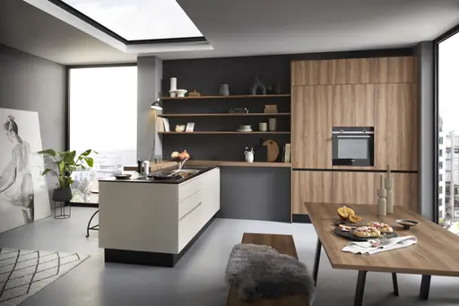 Inselküche 53.210 CO 3 522, Victoria Nussbaum Nachbildung