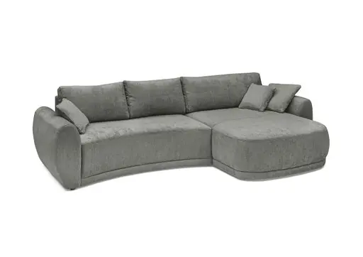 Ecksofa JOSUA - 3-Sitzer, Ecke rechts, Stoff, Dunkelgrau