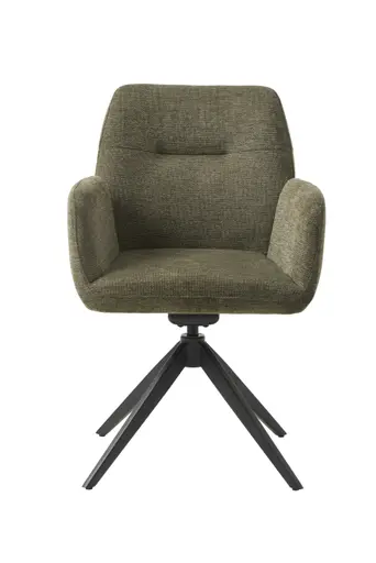 Armlehnstuhl - drehbar, Stoff, Olivgrün