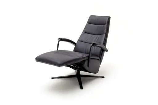 Relaxsessel Rafael - inkl. Relaxfunktion (motorisch), Leder, Schwarz
