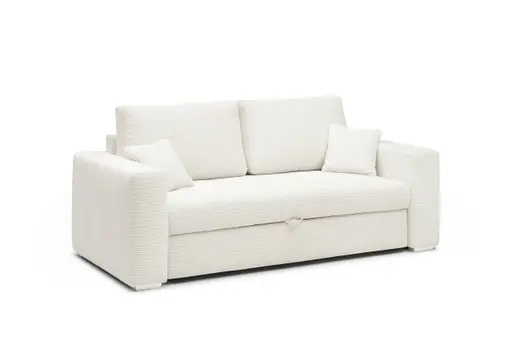 Sofa JORDEN 2 - 2-Sitzer inkl. Schlafftunktion mit Bettkasten, Stoff, Beige