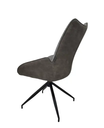 Stuhl MAUREEN - drehbar, Stoff, Grau, Braun