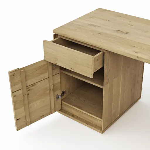 Sideboard Amora - schwenkbar, Wildeiche massiv bianco