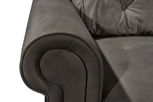  Ecksofa - Sofa 2-Sitzer mit Longchair rechts, Schlaffunktion mit Bettkasten, Stoff, Espresso