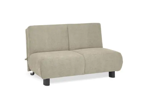  Faltsofa EBBY - 2-Sitzer ohne Armlehne, 140 cm inkl. Schlaffunktion/Relaxfunktion, Stoff, Taupe