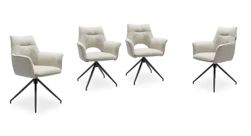 Armlehnstuhl MALEEN - drehbar, Stoff, Beige