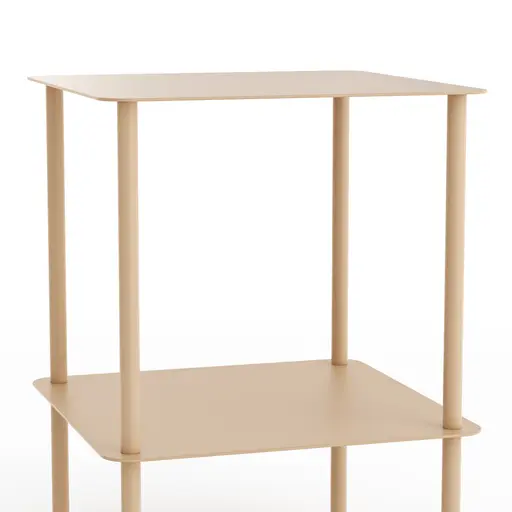 Beistelltisch Dagny - BHT ca. 40x55x40 cm, Quadratisch, Metall, Beige