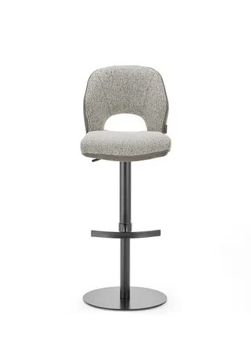 Barhocker MAILE - drehbar, höhenverstellbar, Stoff, Braun