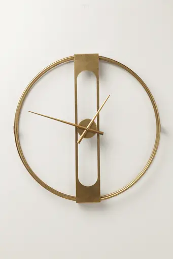 Wanduhr- D ca. 60 cm, Rund, Stahl, Pulverbeschichtet, Goldfarben