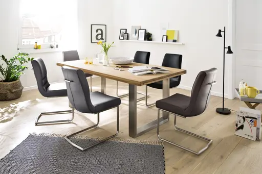 Esstisch - ausziehbar, LB ca. 200x100 cm, Eiche massiv