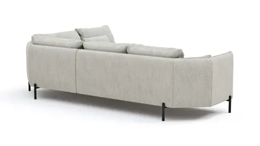 Ecksofa Birte - 2,5-Sitzer, Ecke rechts, Flachgewebe, Hellgrau